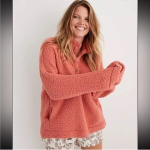 Women's Quarter Button Cloud Sherpa Fleece Pullover